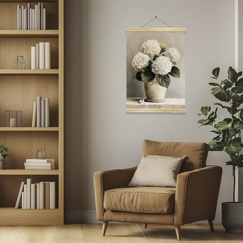 You found a duck Vintage White Hydrangea Poster Wall Art Decor,Retro Hydrangea Wall Art,Flowers Linen Hanging Poster for Bedroom Living Room Office, Farmhouse18.5X14inch (HD013) - color: HD013