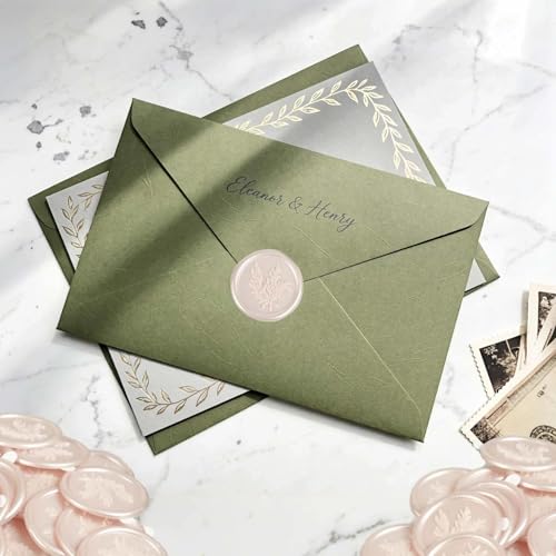 60 Pcs Wax Seal Stickers Set (3 Designs in 1 Pack) - Adhesive Backed Elegant Floral Designs for Wedding Invitation Envelope Seal Stickers Gift Wrapping (Champagne) - color: Champagne