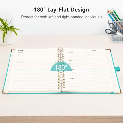 RETTACY Undated Planner, Weekly and Monthly, A5 Medium Size (5.7" x 8.3") - color: Tiffani Blue