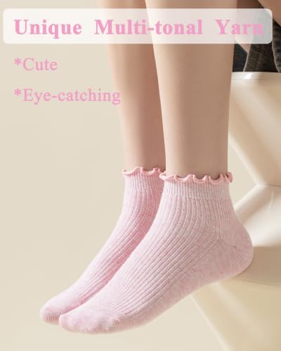 Mcool Mary Womens Ankle Ruffle Socks 6 Pack - color: Multicolor4, size: 5-9