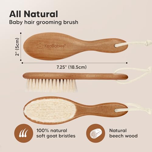 Wooden Baby Hair Brush for Toddler, Infant Cradle Cap(Dark Walnut, Regular) - color: Dark Walnut, size: Oval, Regular 7"