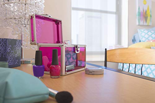 Vaultz Lockable Index Card Holder - Flash Card Organizer for Recipes, Passwords or Studying Holds 450 4x6 Notecards - Index Card Box Study Accessories, Pink Acrylic - color: Pink Acrylic, size: 4 X 6 Inch