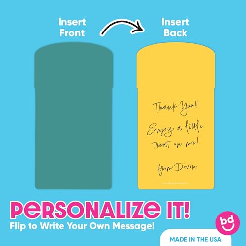 Big Dot of Happiness Teal Green and Yellow Wavy Thank You Gift Card Holders with Envelopes, Cash Money Holders and Gift Card Sleeves, Retro Stationery Nifty Gifty Pack - Set of 8 - color: Teal Green and Yellow