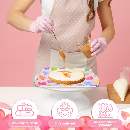 JarThenaAMCS 3Pcs 13 x 10 Inch Valentine's Day Serving Trays Candy Conversation Heart Platter Sweet Love Serving Dishes for Party Sharing Snacks Fruit Dessert Candy - style: Valentine's Day Conversation Heart