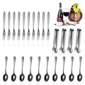 24 Pcs Mini Appetizers Forks and Spoons Tongs, Vivid Sharp Spoon, Black - color: Vivid Black, size: Sharp Spoon