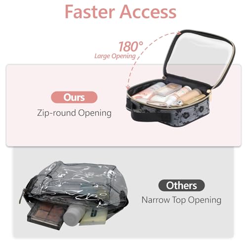 PACKISM Clear Makeup Bag Travel - TSA Approved Toiletry Bag, 2 Pack Black - color: Black