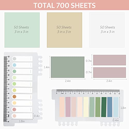ONEDONE Transparent Sticky Notes -700 Sheets Clear Sticky Notes Tabs for Annotating Books, Translucent Book Annotation Kit w/Index Tabs Book Markers Office & School Supplies - color: 25 Colors
