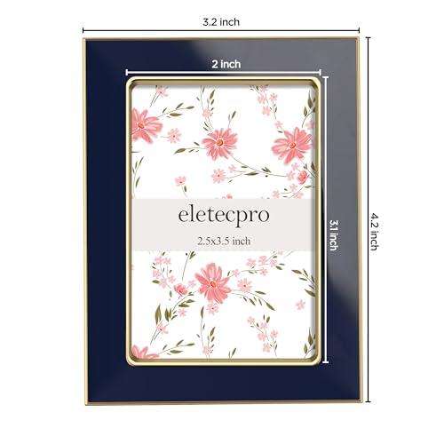 eletecpro 2.5x3.5 Enamel Picture Frame with Real Glass Cover, Navy, 2-Pack - color: Navy, size: 2.5x3.5