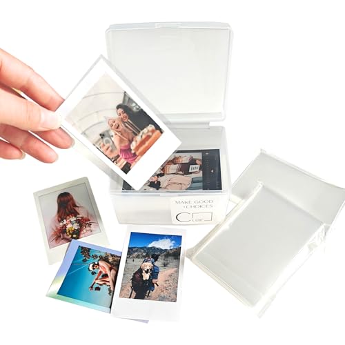 Kpop Photocard Sleeves with Storage Box, 100pcs 2x3 Mini Photo Holder - color: Clear/100 + Storage Box, size: 60x90mm
