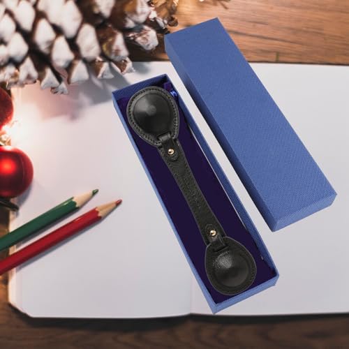 Leather Weighted Book Page Holder for Women Men, Book Weight Page Holder for Reading, Book Accessories Gift for Book Lovers (Black) - color: 03-black
