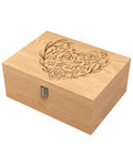 EXISTING Wooden Memory Keepsake Box, Floral Heart Engraved Keepsake Boxes - color: Yellow