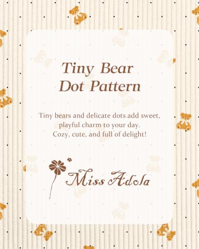 Miss Adola Corduroy Tote Bag for Women Cute Design - color: Polka Dot Bear