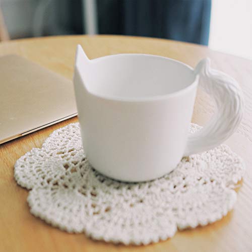 Phantomon 8 Inch Doilies Crochet Round Lace Doily Handmade Placemats 100% Cotton Crocheted Coasters, Pack of 4 (Beige) - color: Beige