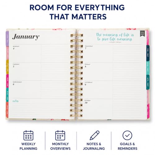 WORLD TRAVELER Academic Planner School Organizer Jul 2026-Dec 2027, 7"x9" - color: Bright Floral