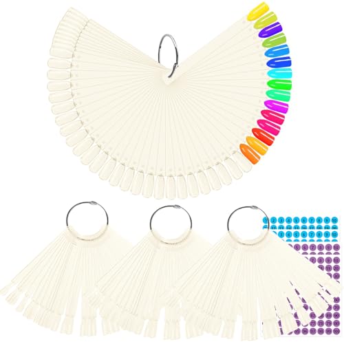 BQAN Nail Swatch Sticks 200 Pcs Natural with Ring & Number Stickers - color: Natural-200pcs