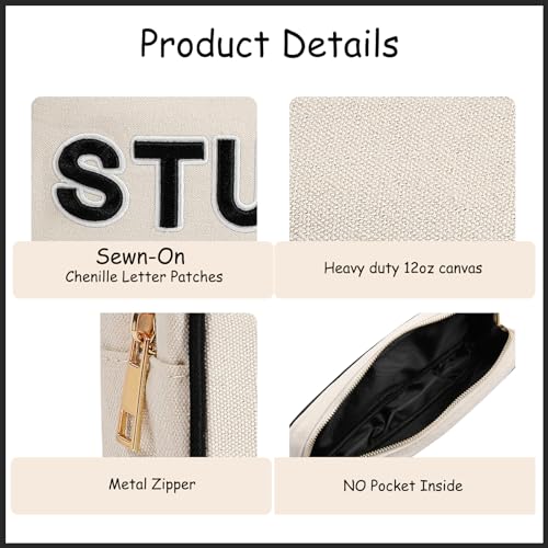 uekeboag Canvas Chenille Letter Medicine Makeup Bag(02Meds) - color: Black Meds