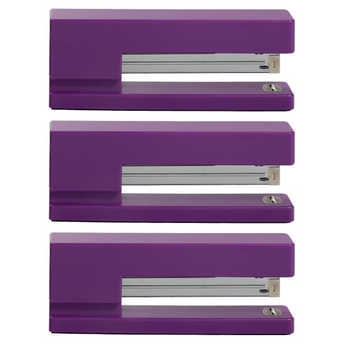 JAM PAPER Modern Desk Stapler - Purple - 3/Pack - color: Purple, size: Pack of 3