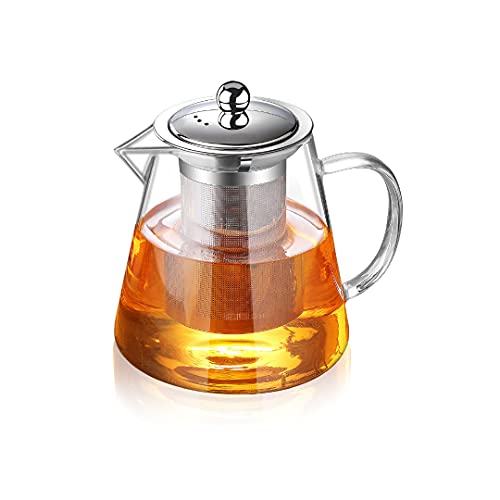 TMOST Glass Teapot with Infuser Tea Pot 950ml/32oz Tea Kettle Stovetop Safe Blooming and Loose Leaf Tea Maker Set (32oz/ 950ml) - size: 32 fl oz