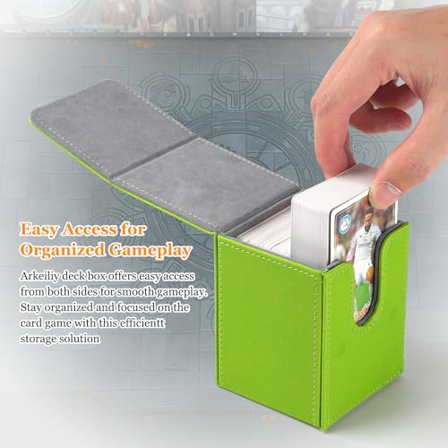 Arkeiliy MTG Deck Box 110+ Storage Sleeved Cards for Magic Commander - color: Grass