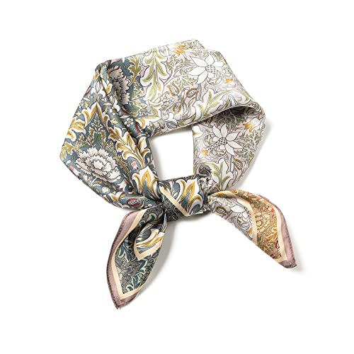 100% Mulberry Silk Scarf - 25.6" Square Neckerchief & Headscarf Gift Packed - color: Decor