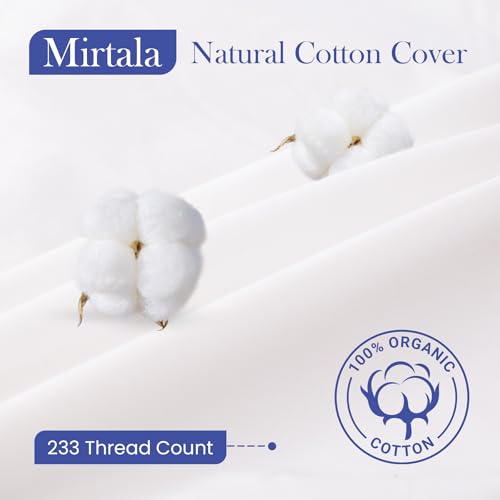 Mirtala 16"x16" Pillow Inserts with 100% Cotton Cover Decorative Square Throw 16" Pillows for Living Room, Sofa, Couch, and Bed-White (2, 16 x16 Inch) - size: 16 x16 Inch