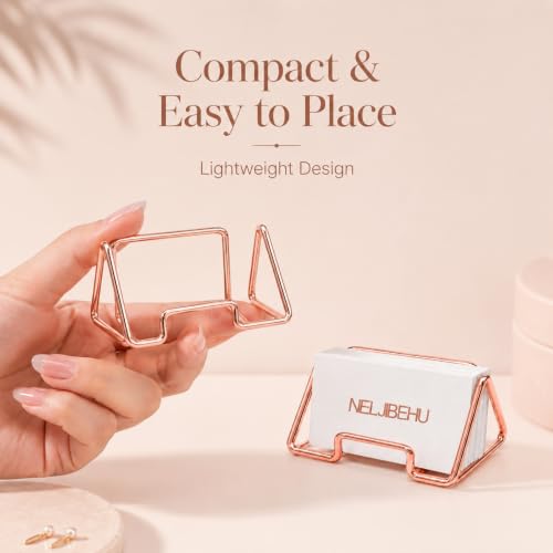 Business Card Holder for Desk, Rose Gold Card Display Stand - color: rose gold