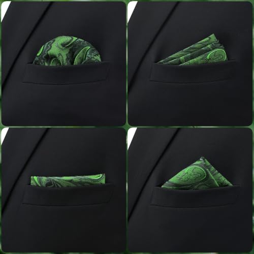 S&W SHLAX&WING Mens Pocket Square Paisley Multicolor Large for Business Wedding - color: Ph30