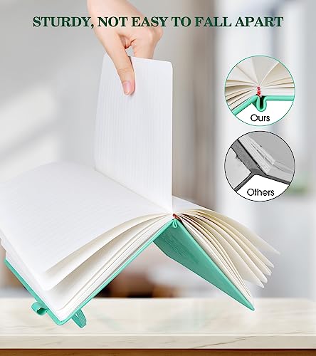 Lined Journal Notebook for Women, A5 Green Hardcover Leather Journals for Writing, 200 Pages Travel Daily Journal,Thick College Ruled Notebook for Work School, Note Taking, Business 5.75'' X 8.38'' - color: Green