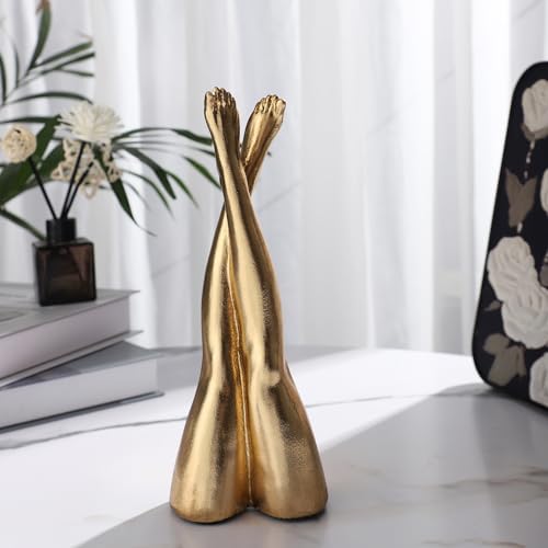 Golden Legs Sculpture Resin Statues Home Decor (Straight Leg) - color: Straight Leg