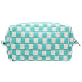 Checkered Makeup Bag for Purse, Small Travel Cosmetic Pouch,Arctic Blue - color: Arctic Blue