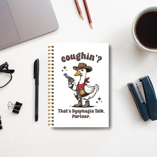 Guymn Western Goose Speech Therapy Notebook, Speech Language Pathologist Gifts Journal, Funny Cowboy Goose SLP Therapist Hardcover Spiral Notebooks Journals 5.5x8.3 Inch - color: Western Goose
