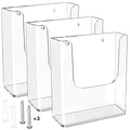 MaxGear Acrylic Brochure Holder 8.5x11 Wall Mount, 3 Pack - size: 8.5"x11"