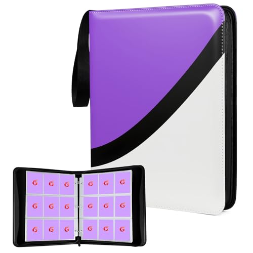 Premium Trading Card Binder, 9 Pocket Trading Card Binder for Pokemon TCG - color: Purple, size: Extra Large