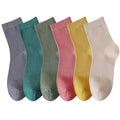 MAGIARTE Womens Mini Crew Cotton Socks,6 Pairs - color: Color#11