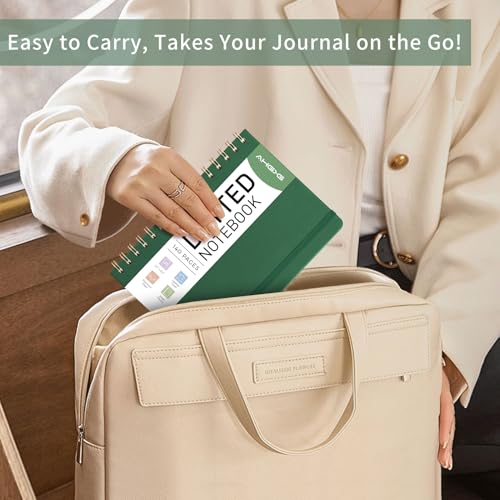 AHGXG Dotted Journal, 140 Pages, A5 (5.7" x 8.3") - color: Dark Green, style: A5-Dotted
