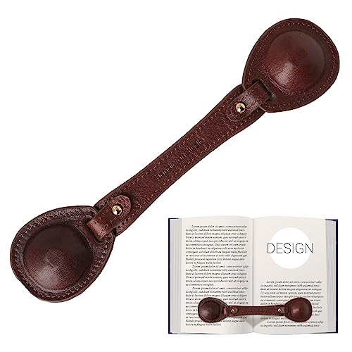 Leather Weighted Book Page Holder for Women Men, Book Weight Page Holder for Book Lovers, Book Accessories Gift for Reading Lovers (Umber) - color: 03-umber