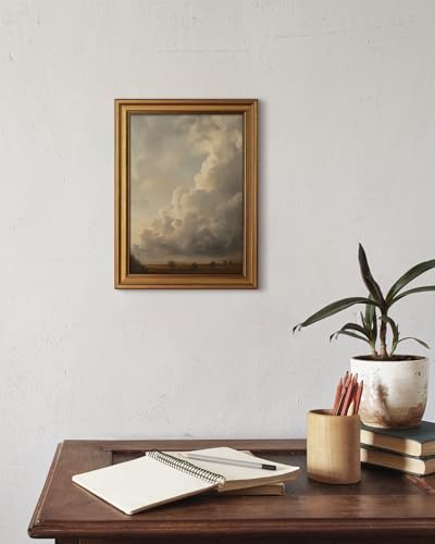 HUARCEY Gold Framed Canvas Wall Art, Vintage Cloud Prints Decor, 12x16 Inch - color: Cloud Art, size: 16"L x 12"W
