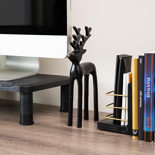 Mind Reader Modern Metal Reindeer Figurine, Sleek Aluminum Winter Holiday Decor, Rustic Contemporary Accent, Black - color: Black Decorative Reindeer