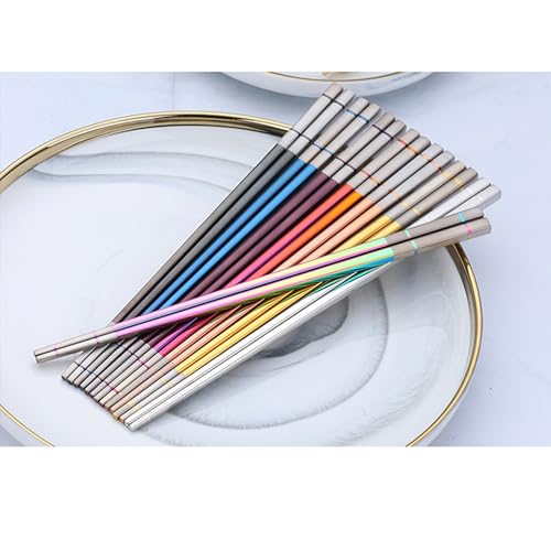 Reusable Stainless Steel Chopsticks,Dishwasher Safe , Easy to Use(3 PCS,Rose gold) - color: Rose Gold