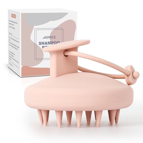 AIMIKE Scalp Massager Shampoo Brush, Soft Silicone Hair Scrubber - color: Morandi - Pink