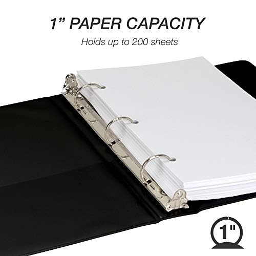 Samsill Economy 1 Inch Mini 3 Ring Binder, Round Ring Storage Binder for 5.5 x 8.5 Inch Half Letter Paper, Black, Single - color: Black, size: 1" Storage, style: Single