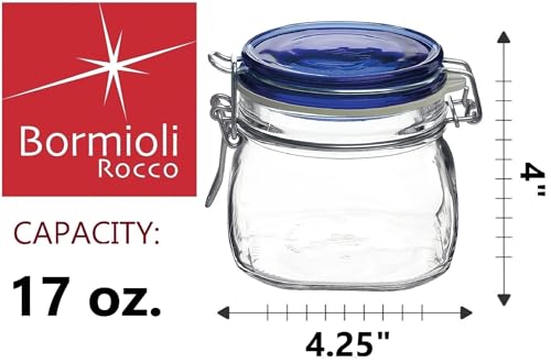 Bormioli Rocco Fido Jar - Clear Blue, 17.5 oz - color: Clear, size: 17.50 fl oz