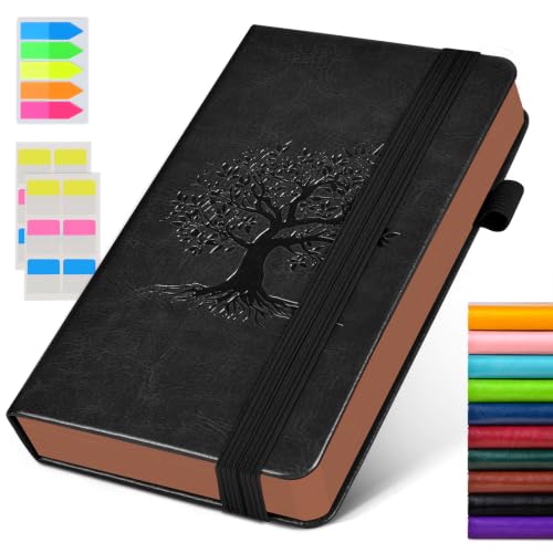 Small Journal Notebook 3.7"x6.8", 300 Page Lined Paper Pocket Size Notebook - color: Black, size: A6 (3.7in x 6.8in)