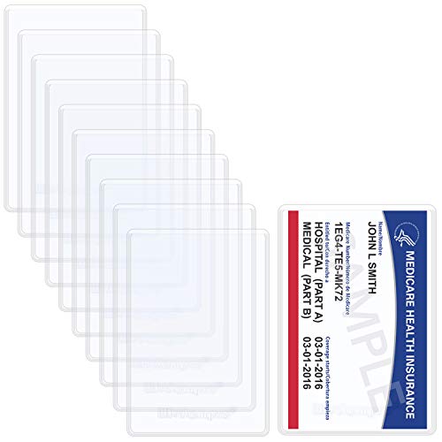 Wisdompro 10 Pack New Medicare Card Protector Sleeves, 6 Mil Clear PVC - size: 10 Pack