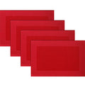 Vinyl Placemats Heat-Resistant Table Mats Washable Easy Clean Plastic Placemats for Dining Table Set of 4 (Red) - color: 01: Candy, size: 4 Placemats