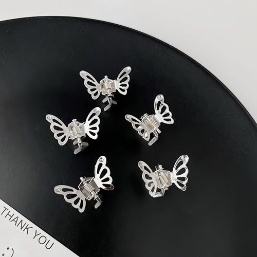 35Pcs Silver Butterfly Hair Clips Thicker Round-Edged Y2K