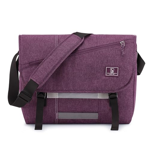 OIWAS Messenger Bag for Women, 17 Inch Laptop Crossbody Bags Men Casual Satchel Shoulder Bag College Travel Office Briefcase - color: Purple, size: 17 Inch