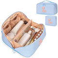 Bagmoly Personalized Gift Initial Makeup Bag for Women Teen Girls, Blue L - color: Blue, size: Standard