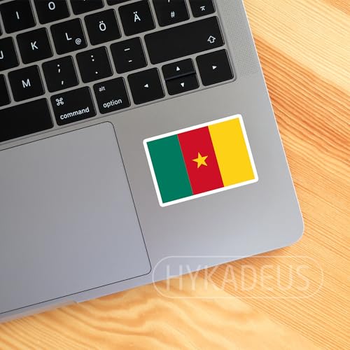 (3Pcs) Cameroon Flag Stickers – Cameroonian National Flag Vinyl Decals, Waterproof Sticker for Laptop, Water Bottle, Scrapbook, Phone Case, Travel Gear, 3" x 2" - color: Cameroon