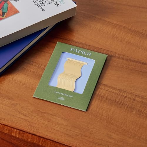 Papier Brass Wave Bookmark, 1.6" x 3"